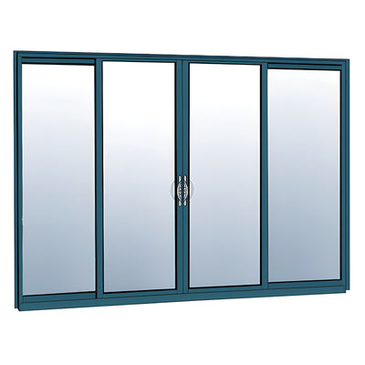 CRL-U.S. Aluminum OXXO Sliding Door Thermally Broken Fin Frame Glazed With Screen Custom Painted