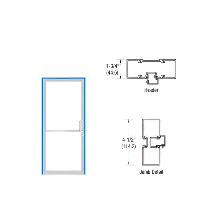 CRL-U.S. Aluminum 1-3/4" x 4-1/2" Clear Anodized Tubular Up and Over Right Hand Single Door Frame