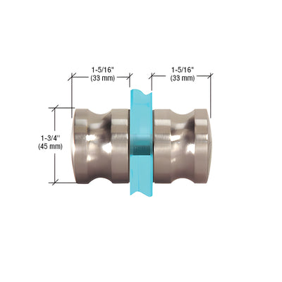 CRL Brushed Nickel Euro Style Back-to-Back Shower Door Knobs