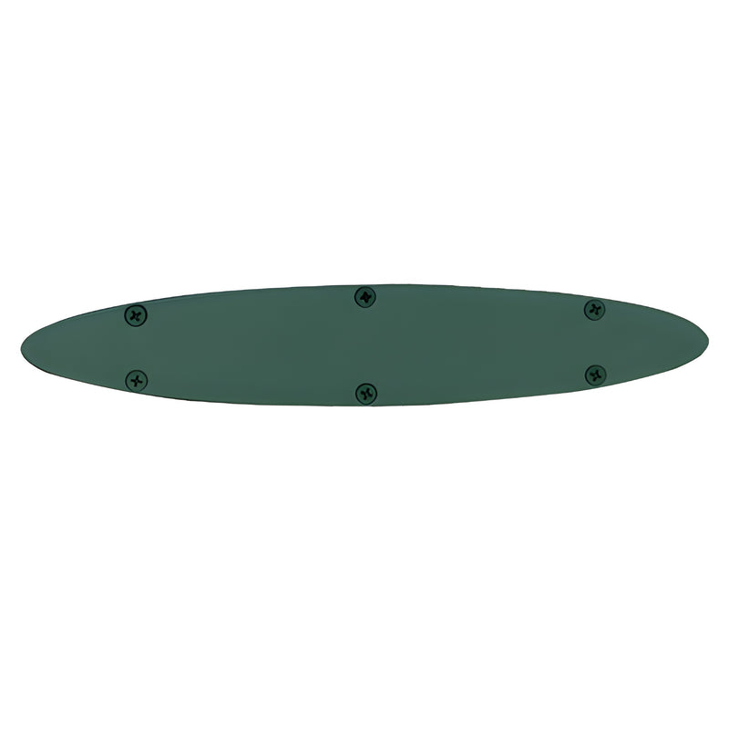 An oval-shaped green Airfoil End Cap with a KYNAR finish and six visible mounting screws.