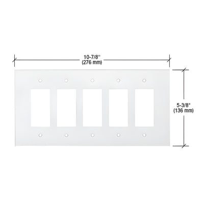 CRL Clear Five Gang Designer Acrylic Mirror Plate
