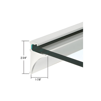 CRL Brite Anodized 18" Aluminum Shelf Kit for 3/8" Glass