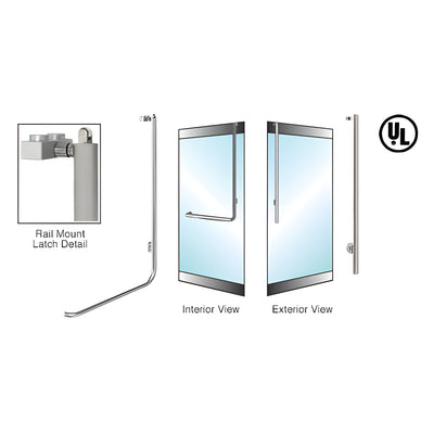 CRL-Blumcraft® Brushed Stainless Right Hand Reverse Rail Mount "JS" Key Access Handle for 5/8" Glass