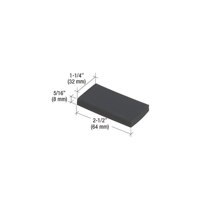 CRL-U.S. Aluminum Black Edge Block 2-1/2" x 5/16" x 1-1/4" - 50/Pk