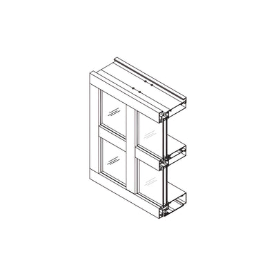 CRL-U.S. Aluminum White KYNAR® Paint 1" Glazing Jamb 2-1/4" x 4-1/2" - 24'-2"