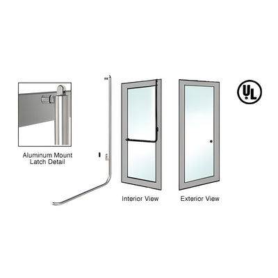 CRL-Blumcraft® Brushed Stainless Right Hand Reverse Aluminum Door Mount Retainer Plate "Z" Exterior, Top Securing Panic Handle