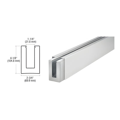 CRL B7S Series Satin Anodized Custom Length Square Base Shoe for 3/4" Glass