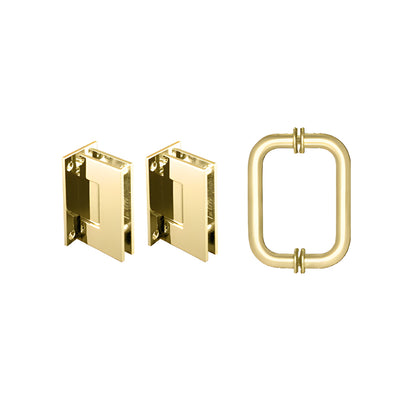 CRL Polished Brass Geneva Shower Pull and Hinge Set
