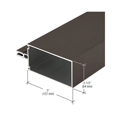 CRL-U.S. Aluminum 5" Vertical/Horizontal Mullion for 1" Glazing, Dark Bronze/Black Anodized Class 1 - 24'-2"
