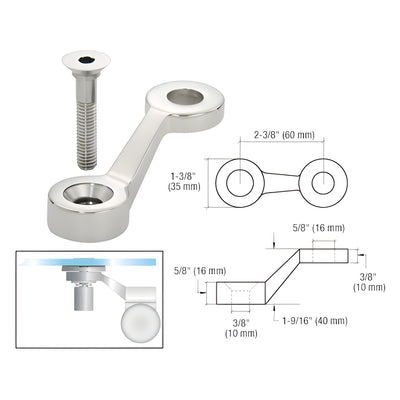 CRL 316 Polished Stainless Single Arm Spider Fitting Post Mount