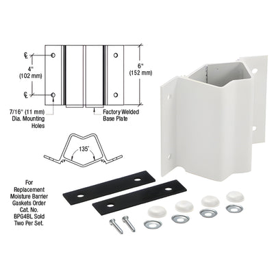 CRL Sky White Inside 135 Degree Fascia Mounted Bracket