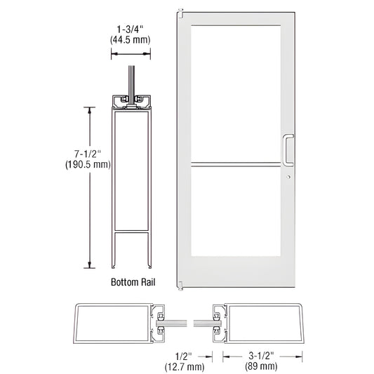 CRL-U.S. Aluminum White Kynar 400 3x7 Offset Hung Door LHR w/ Closer