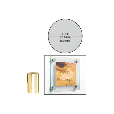 CRL Brass 1-1/4" Diameter by 2" Standoff Base