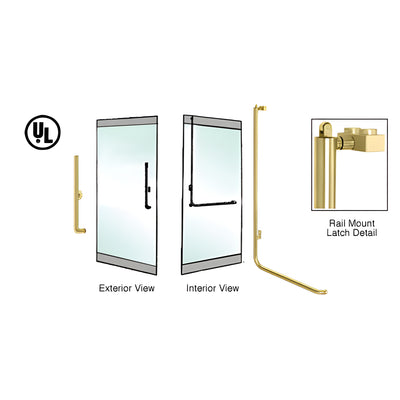 CRL-Blumcraft® Satin Brass Left Hand Reverse Rail Mount Keyed Access 'H' Exterior, Top Securing Panic Handle