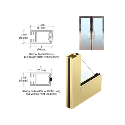 CRL 3" Satin Brass Narrow Stile Clad Full Framed Door