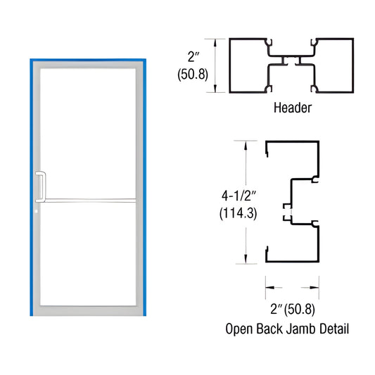 CRL-U.S. Aluminum IT451 Custom Size Kynar Finish Open-Back Butt Hinge