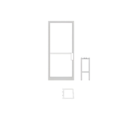 CRL-U.S. Aluminum Single Narrow Stile NOA RHSO 36" x 84" Non Impact Offset Pivoted Door Bronze Black Anodized