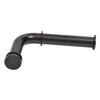 An angled view of the L-shaped brass tissue paper roll holder finished in oil rubbed bronze.