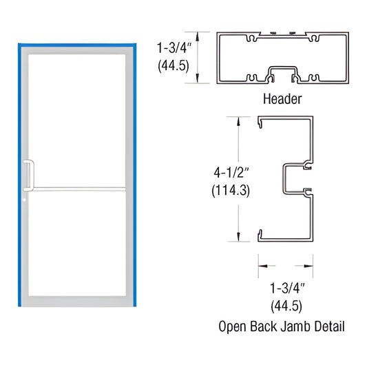 CRL-U.S. Aluminum KYNAR White Door 39.5" x 85.75" Left-Hand Up & Over