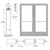 CRL-U.S. Aluminum Clear Anodized Custom Pair Series 400 Medium Stile Geared Hinge Entrance Door for Surface Mount Door Closers