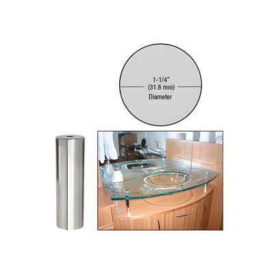 CRL Chrome 1-1/4" Diameter by 4" Standoff Base