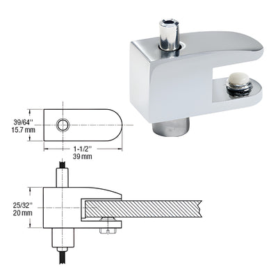 CRL Chrome Plated Fixed Single Shelf Bracket for Cable Display System