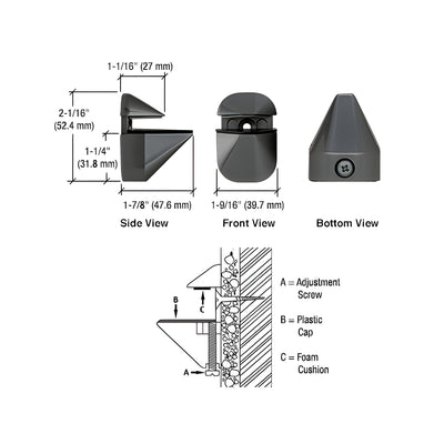 CRL Black Adjustable Shelf Clamp