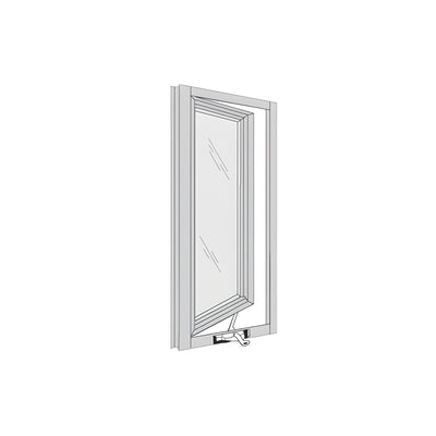 CRL-U.S. Aluminum Clear Anodized 7300 Series Out-Swing Casement Window for 1" Glazing