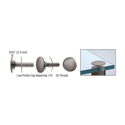 CRL Gun Metal Low Profile Cap Assembly for 3/4" Standoff Bases