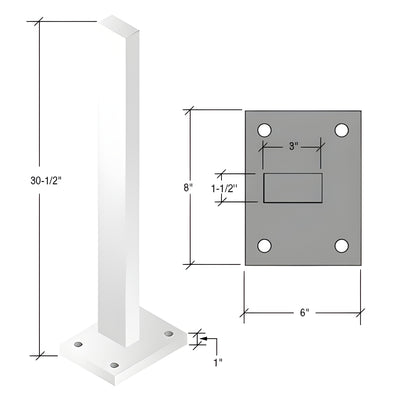 CRL 30" Sky White Cielo Solid Stanchion