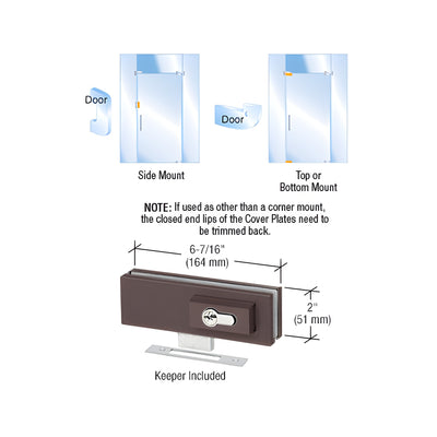 CRL Black Bronze EUR Series Complete Patch Lock Including Cylinder