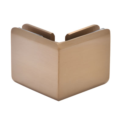 CRL Dark Brushed Bronze Beveled Style 90º Glass-to-Glass Clamp