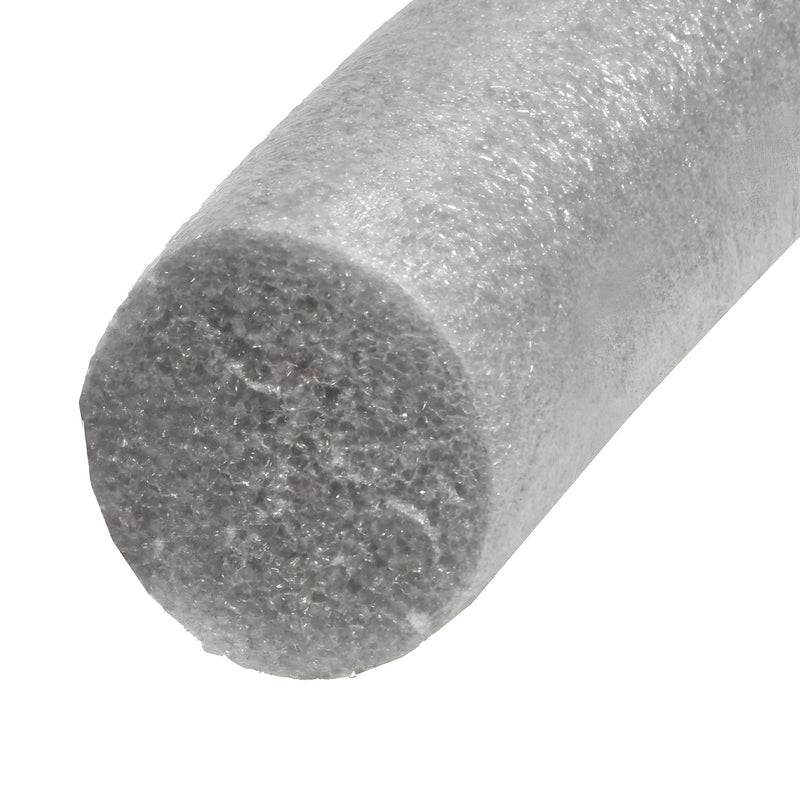 A close-up view of the circular cross-section of a 2-inch diameter grey closed cell backer rod.