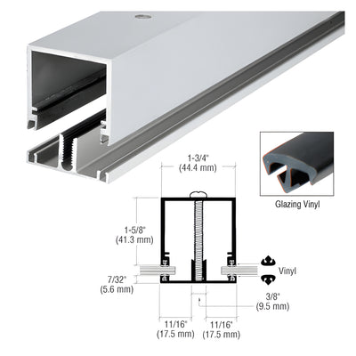 CRL-U.S. Aluminum Clear Anodized Deep Division Bar with Vinyl - 24'