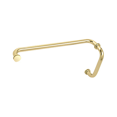CRL Polished Brass 8" Pull Handle and 18" Towel Bar BM Series Combination With Metal Washers