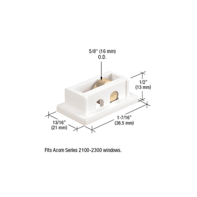 CRL 5/8" Steel Sliding Window Roller for Acorn 2100 thru 2300 Series New Style Windows