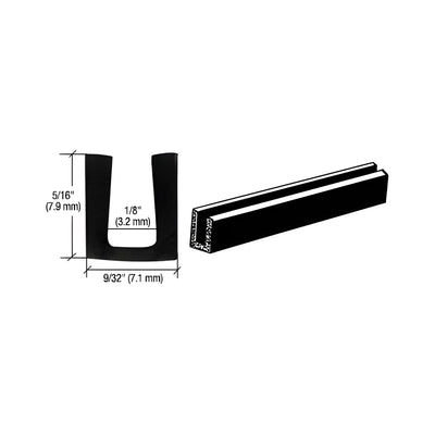 CRL Glass and Acrylic Setting Rubber Channel for 1/8" Material - 9/32" Base Width