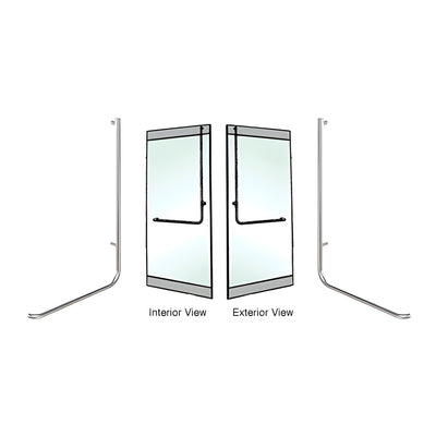 CRL-Blumcraft® Brushed Stainless Right Hand Reverse Rail Mount "D" Exterior Top Securing Dummy Handle for 5/8" Glass