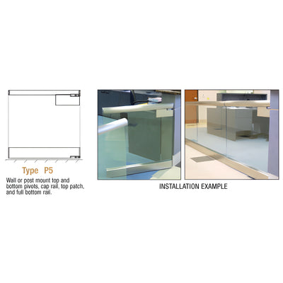 CRL Post Mount Swinging Gate with Top and Bottom Pivot Plus Cap Rail, Top Patch, and Full Bottom Rail