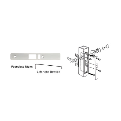 CRL Aluminum Left Hand Beveled Faceplate for DL2140 Deadlatch Locks
