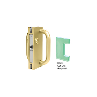 CRL Polished Brass 4" x 10" RH/LHR Center Lock with Deadlatch