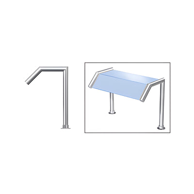 CRL Polished Stainless Elegant 113 Series 1-1/2" Tubing Glass On Slant and Top Only Sneeze Guard