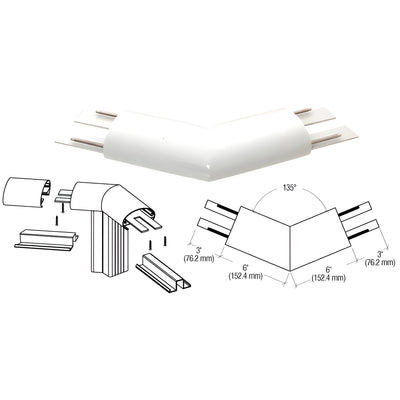 CRL Sky White 350X Series Top Cap 135º Corner