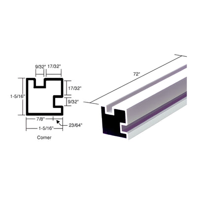 CRL Buffed Brite Anodized 72" Corner Post Extrusion