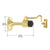 CRL Polished Brass Wall Mounted Heavy-Duty Door Stop with Hook and Holder