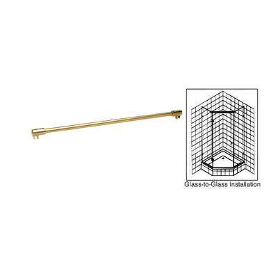 CRL Polished Brass 39" Sleeve-Over Glass-To-Glass Support Bar for 3/8" to 1/2" Thick Glass