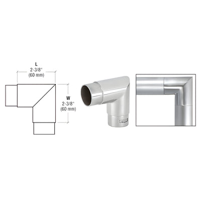 CRL Polished Stainless Mitered Style 90 Degree Corner for 1-1/2" Tubing