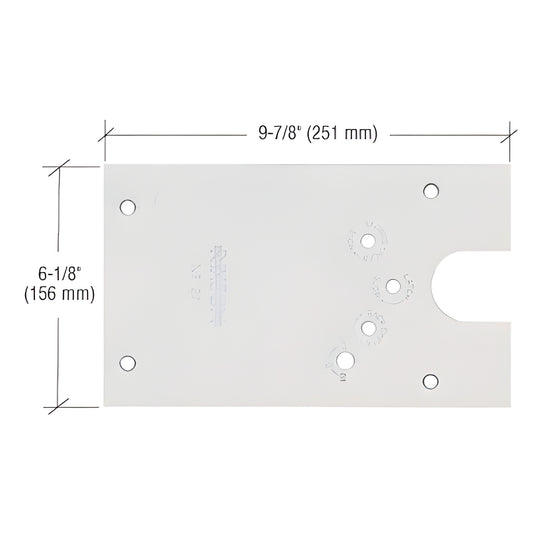 Rixson® Satin Chrome 27 Series Left Hand Offset-Hung Floor Mounted Door Closer Cover Plate
