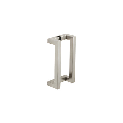 CRL Brushed Stainless 18" Glass Mounted Offset Square Back-to-Back Pull Handle