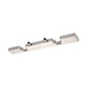 A brushed stainless steel electric strike keeper for double stile doors shown from an angled perspective.